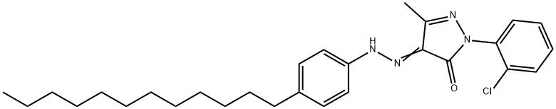 1-(2-chlorophenyl)-3-methyl-1H-pyrazole-4,5-dione 4-[(4-dodecylphenyl)hydrazone]  Struktur