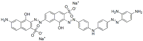 7-Amino-7'-[[4-[[4-[(2,4-diaminophenyl)azo]phenyl]amino]phenyl]azo]-1,8'-dihydroxy[2,2'-azobisnaphthalene]-3,6'-disulfonic acid disodium salt Struktur