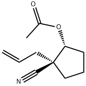 Cyclopentanecarbonitrile, 2-(acetyloxy)-1-(2-propenyl)-, (1R,2R)- (9CI) Struktur