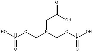 N,N-bis[[(hydroxyphosphinyl)oxy]methyl]glycine Struktur