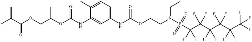 2-[[[[5-[[[2-[ethyl[(tridecafluorohexyl)sulphonyl]amino]ethoxy]carbonyl]amino]-2-methylphenyl]amino]carbonyl]oxy]propyl methacrylate Struktur