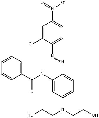 N-[5-[bis(2-hydroxyethyl)amino]-2-[(2-chloro-4-nitrophenyl)azo]phenyl]benzamide  Struktur