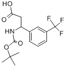 3-[(tert-butoxycarbonyl)amino]-3-[3-(trifluoromethyl)phenyl]propanoic acid Struktur