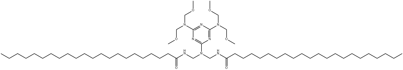 N,N'-[[[4,6-bis[bis(methoxymethyl)amino]-1,3,5-triazin-2-yl]imino]bis(methylene)]bis(docosanamide) Struktur