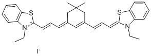 3-ETHYL-2-[(E)-3-(3-((E)-3-[3-ETHYL-1,3-BENZOTHIAZOL-2(3H)-YLIDENE]-1-PROPENYL)-5,5-DIMETHYL-2-CYCLOHEXEN-1-YLIDENE)-1-PROPENYL]-1,3-BENZOTHIAZOL-3-IUM IODIDE Struktur