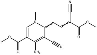 methyl (6E)-4-amino-5-cyano-6-(3-cyano-3-methoxycarbonyl-prop-2-enylid ene)-1-methyl-pyridine-3-carboxylate Struktur