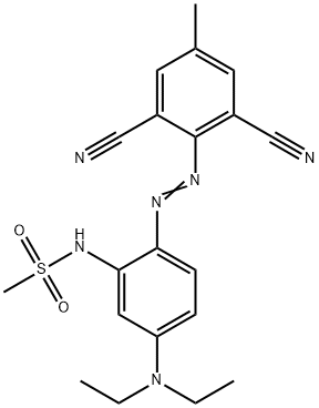 N-[2-[(2,6-dicyano-p-tolyl)azo]-5-(diethylamino)phenyl]methanesulphonamide Struktur