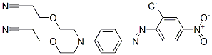 3,3'-[[[4-[(2-chloro-4-nitrophenyl)azo]phenyl]imino]bis(ethyleneoxy)]bispropiononitrile Struktur