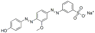 sodium 3-[[4-[(4-hydroxyphenyl)azo]-3-methoxyphenyl]azo]benzenesulphonate Struktur