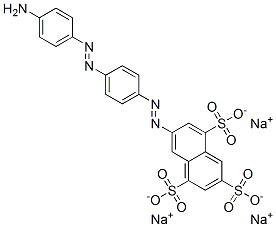 trisodium 7-[[4-[(4-aminophenyl)azo]phenyl]azo]naphthalene-1,3,5-trisulphonate Struktur