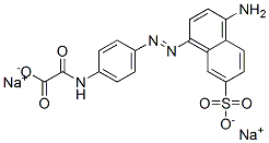 disodium [[4-[(4-amino-7-sulphonato-1-naphthyl)azo]phenyl]amino]oxoacetate Struktur