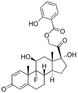 9-fluoro-11beta,17,21-trihydroxypregna-1,4-diene-3,20-dione 21-salicylate Struktur