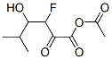 acetyl 3-fluoro-4-hydroxy-5-methyl-2-oxo-hexanoate Struktur