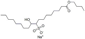 sodium 1-butyl 10-hydroxy-9-sulphonatooctadecanoate Struktur