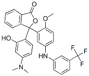 3-[4-(Dimethylamino)-2-hydroxyphenyl]-3-[5-[3-(trifluoromethyl)phenylamino]-2-methoxyphenyl]phthalide Struktur