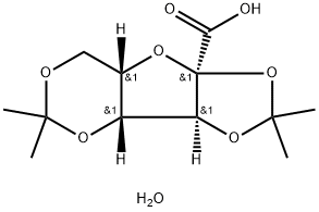 (-)-Diacetone-2-keto-L-gulonic acid monohydrate Struktur