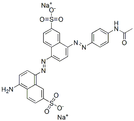 disodium 8-[(4-acetamidophenyl)azo]-5-[(4-amino-7-sulphonatonaphthyl)azo]naphthalene-2-sulphonate Struktur