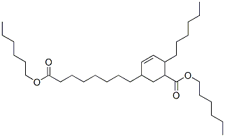 4-Hexyl-5-[(hexyloxy)carbonyl]-2-cyclohexene-1-octanoic acid hexyl ester Struktur