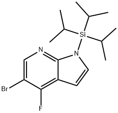 1H-Pyrrolo[2,3-b]pyridine, 5-bromo-4-fluoro-1-[tris(1-methylethyl)silyl]- Struktur