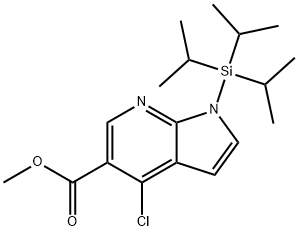 1H-Pyrrolo[2,3-b]pyridine-5-carboxylic acid, 4-chloro-1-[tris(1-methylethyl)silyl]-, methyl ester Struktur