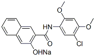 sodium N-(5-chloro-2,4-dimethoxyphenyl)-3-hydroxynaphthalene-2-carboxamidate Struktur