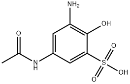 5-acetamido-3-amino-2-hydroxybenzenesulphonic acid Struktur