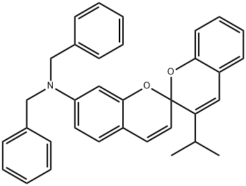 N,N-dibenzyl-3'-isopropyl-2,2'-spirobi[2H-1-benzopyran]-7-amine Struktur