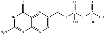 2-amino-4-hydroxy-6-hydroxymethylpteridine pyrophosphate Struktur