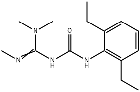 N-(2,6-Diethylphenyl)-N'-[(dimethylamino)(methylamino)methylene]urea Struktur