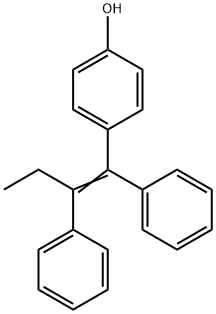 1-(4-hydroxyphenyl)-1,2-diphenyl-1-butene Struktur