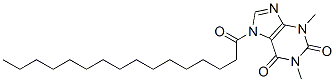 1H-Purine-2,6-dione,  3,7-dihydro-1,3-dimethyl-7-(1-oxohexadecyl)- Struktur