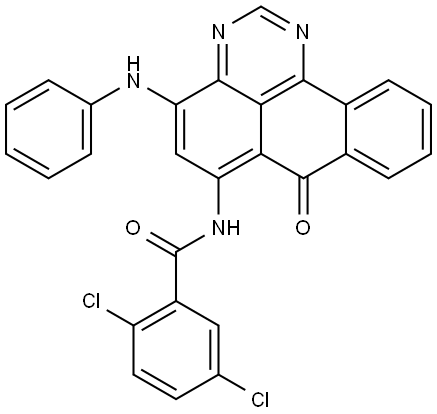 2,5-Dichloro-N-(7-oxo-4-phenylamino-7H-benzo[e]perimidin-6-yl)benzamide Struktur