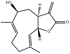 (3aS,5S,6E,10E,11aR)-3a,4,5,8,9,11a-Hexahydro-5-hydroxy-6,10-dimethyl-3-methylenecyclodeca[b]furan-2(3H)-one Struktur