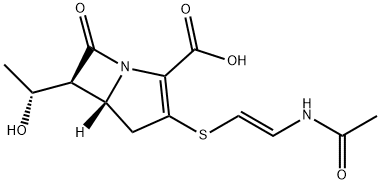 (5R,6S)-3-[[2-(Acetylamino)ethenyl]thio]-6-[(R)-1-hydroxyethyl]-7-oxo-1-azabicyclo[3.2.0]hept-2-ene-2-carboxylic acid Struktur