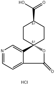 trans-1'-Oxo-spiro[cyclohexane-1,3'(1'H)-furo[3,4-c]pyridine]-4-carboxylic acid hydrochloride Struktur