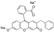 2-[2-Benzyl-3-oxo-6-(sodiooxy)-3H-xanthen-9-yl]benzoic acid sodium salt Struktur