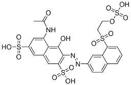 5-(Acetylamino)-4-hydroxy-3-[[8-[[2-(sulfooxy)ethyl]sulfonyl]-2-naphthalenyl]azo]-2,7-naphthalenedisulfonic acid Struktur