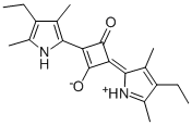 1-(3,5-Dimethyl-4-ethyl-pyrrol-2-yl)-3-(3,5-dimethyl-4-ethyl-pyrrolium-2-ylidene)-cyclobuten-2-one-4-olate Struktur