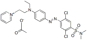 1-[2-[[4-[[2,5-dichloro-4-[(dimethylamino)sulphonyl]phenyl]azo]phenyl]ethylamino]ethyl]pyridinium acetate Struktur