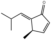 2-Cyclopenten-1-one, 4-methyl-5-(2-methylpropylidene)-, (4R,5E)- (9CI) Struktur