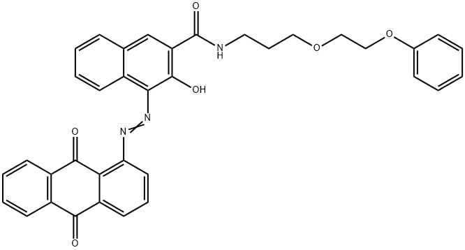 4-[(9,10-dihydro-9,10-dioxo-1-anthryl)azo]-3-hydroxy-N-[3-(2-phenoxyethoxy)propyl]naphthalene-2-carboxamide Struktur