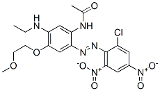 N-[2-[(2-chloro-4,6-dinitrophenyl)azo]-5-(ethylamino)-4-(2-methoxyethoxy)phenyl]acetamide Struktur