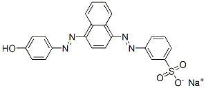 sodium 3-[[4-[(4-hydroxyphenyl)azo]-1-naphthyl]azo]benzenesulphonate Struktur