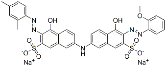 3-[(2,4-Dimethylphenyl)azo]-4-hydroxy-7-[[5-hydroxy-6-[(2-methoxyphenyl)azo]-7-sulfo-2-naphthalenyl]amino]-2-naphthalenesulfonic acid disodium salt Struktur