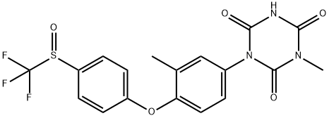 1-Methyl-3-{3-methyl-4-[4-(trifluormethylsulfinyl)-phenoxy]-phenyl}-1,3,5-triazin-2,4,6(1H,3H,5H)-trion Struktur