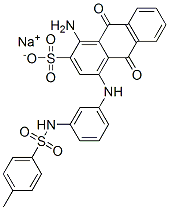 1-Amino-9,10-dihydro-4-[[3-[[(4-methylphenyl)sulfonyl]amino]phenyl]amino]-9,10-dioxo-2-anthracenesulfonic acid sodium salt Struktur