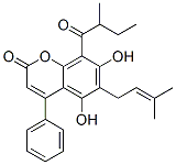 5,7-Dihydroxy-6-(3-methyl-2-butenyl)-8-(2-methyl-1-oxobutyl)-4-phenyl-2H-1-benzopyran-2-one Struktur