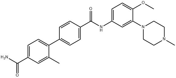 2-METHYL-BIPHENYL-4,4'-DICARBOXYLIC ACID 4-AMIDE 4'-([4-METHOXY-3-(4-METHYL-PIPERAZIN-1-YL)-PHENYL]-AMIDE) Struktur