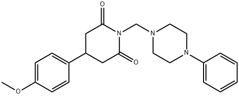 4-(4-methoxyphenyl)-1-[(4-phenylpiperazin-1-yl)methyl]piperidine-2,6-d ione Struktur