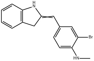 2-Bromo-4-(1H-indol-2(3H)-ylidenemethyl)-N-methylaniline Struktur